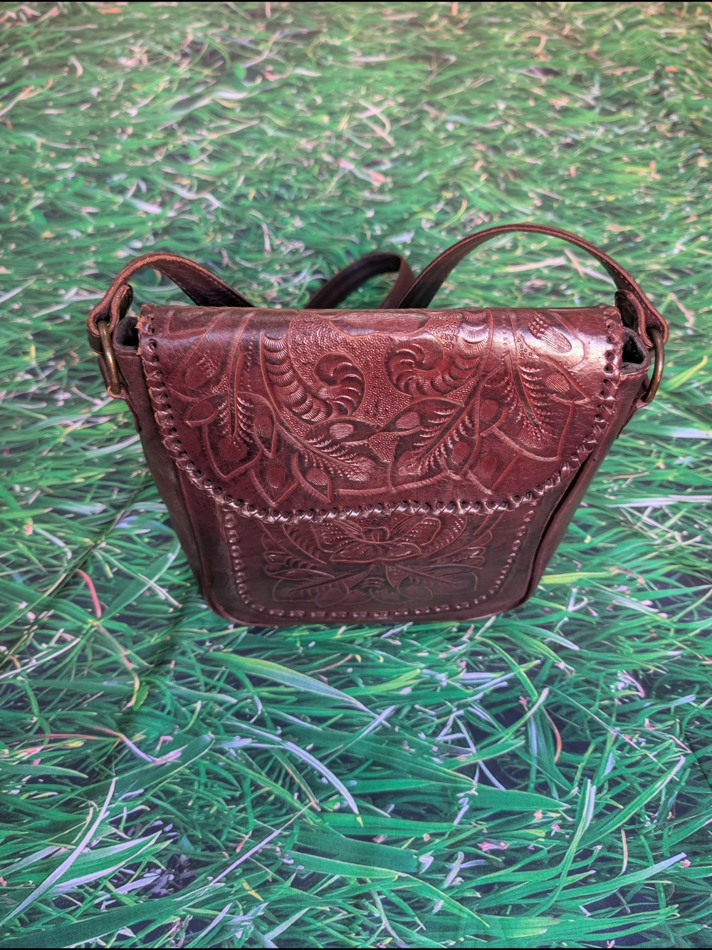 Mexichic Crafts LOLA Chicana luxury leather designer Crossbody Bag Chocolate Bag